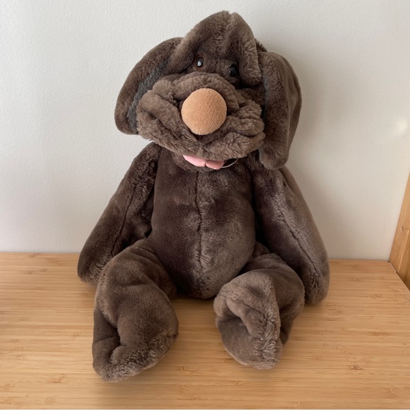 GANZ Toys Vintage Ganz Wrinkles Brown Dog Puppet Plush Stuffed